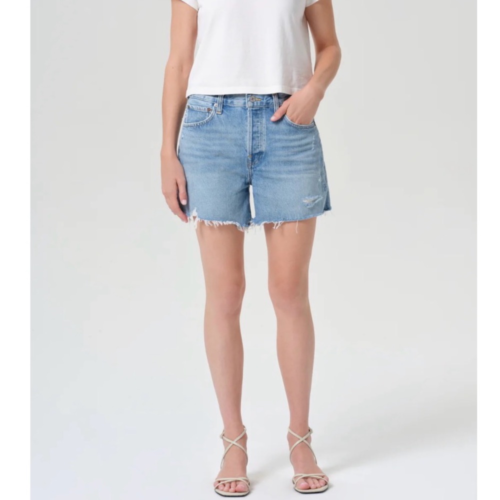 Agolde Parker Long Denim Shorts